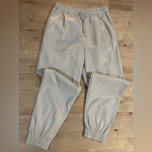 Zara Cream faux leather joggers